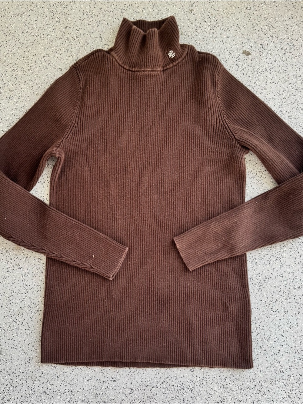 Ralph Lauren Brown Ribbed Turtleneck Sweater